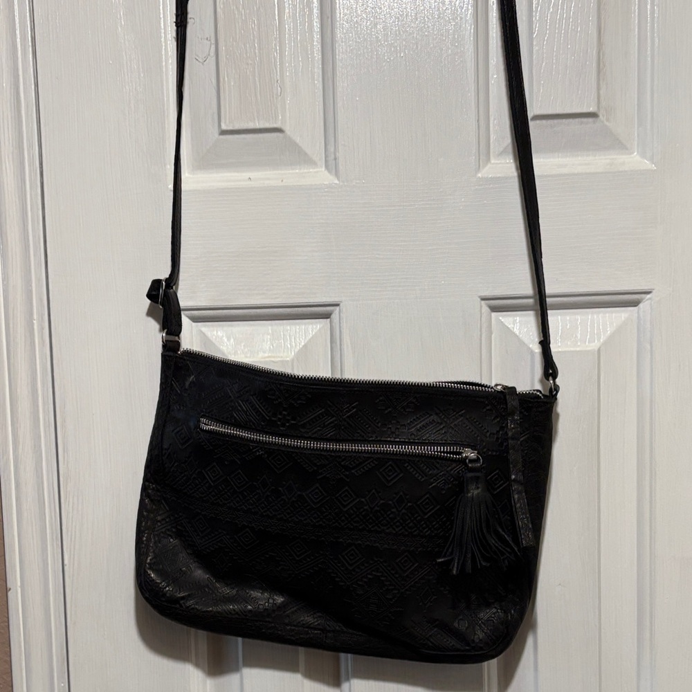 Day & Mood Black Crossbody Bag with Tassel